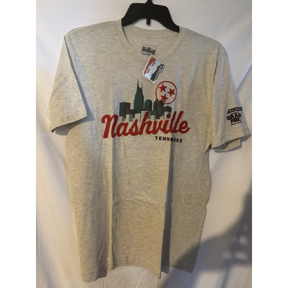 Indy Car Big Machine Music City Grand Prix 2023 T-Shirt Tan Graphic Size Large